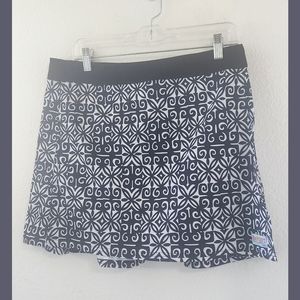 Ripskirt Hawaii Lotta Leg Blue Print Full Wrap Swim Skirt Coverup Medium